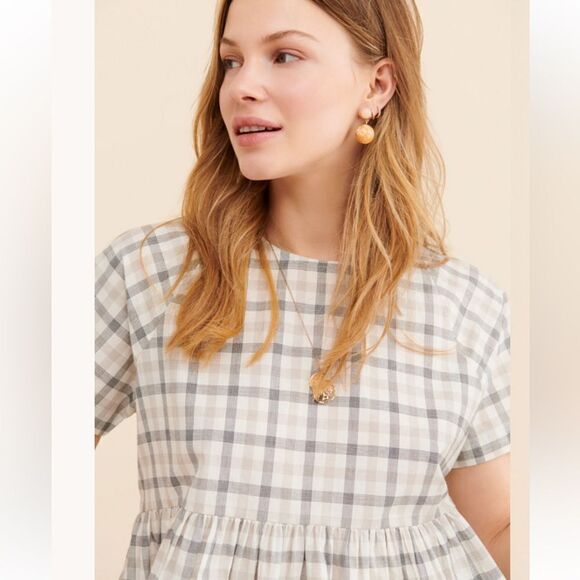 Urban Outfitters  Cody Checkered Babydoll Blouse Size XS - Picture 3 of 9